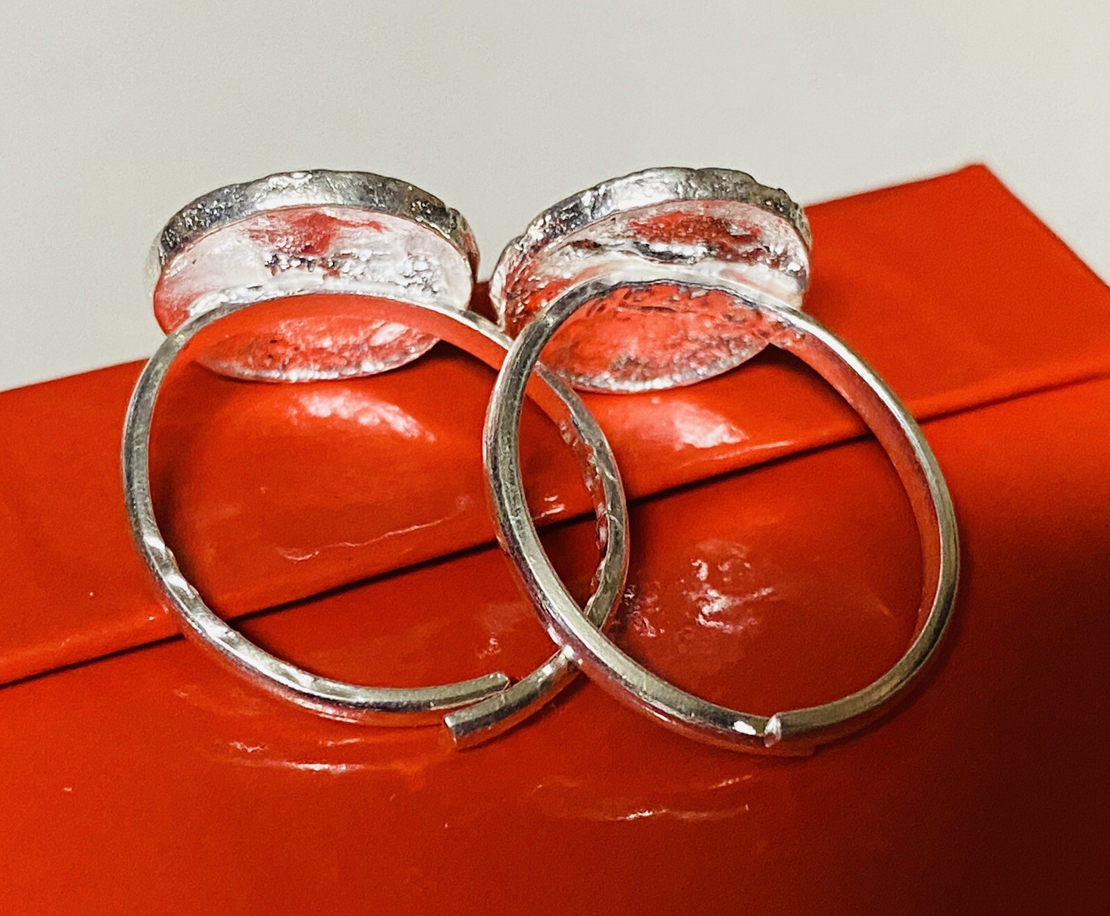 CRYSTALS 925 Solid Sterling Silver Toe Ring Pair India Bichiya ADJUSTABLE NEW