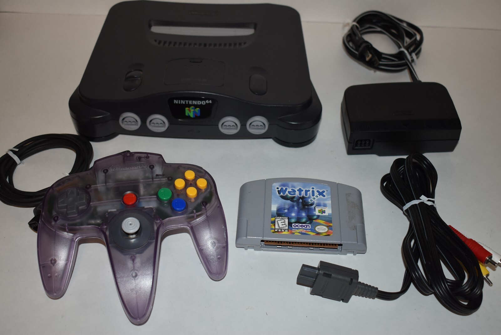 Nintendo 64 NUS-001 Control Deck Console - Bundle: OEM Controller, Cords, Game