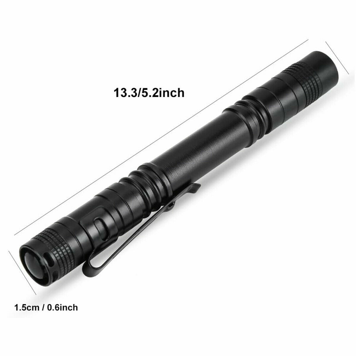 5Pcs LED Flashlight Portable Pen Torch Lamp Clip Mini Light Penlight US