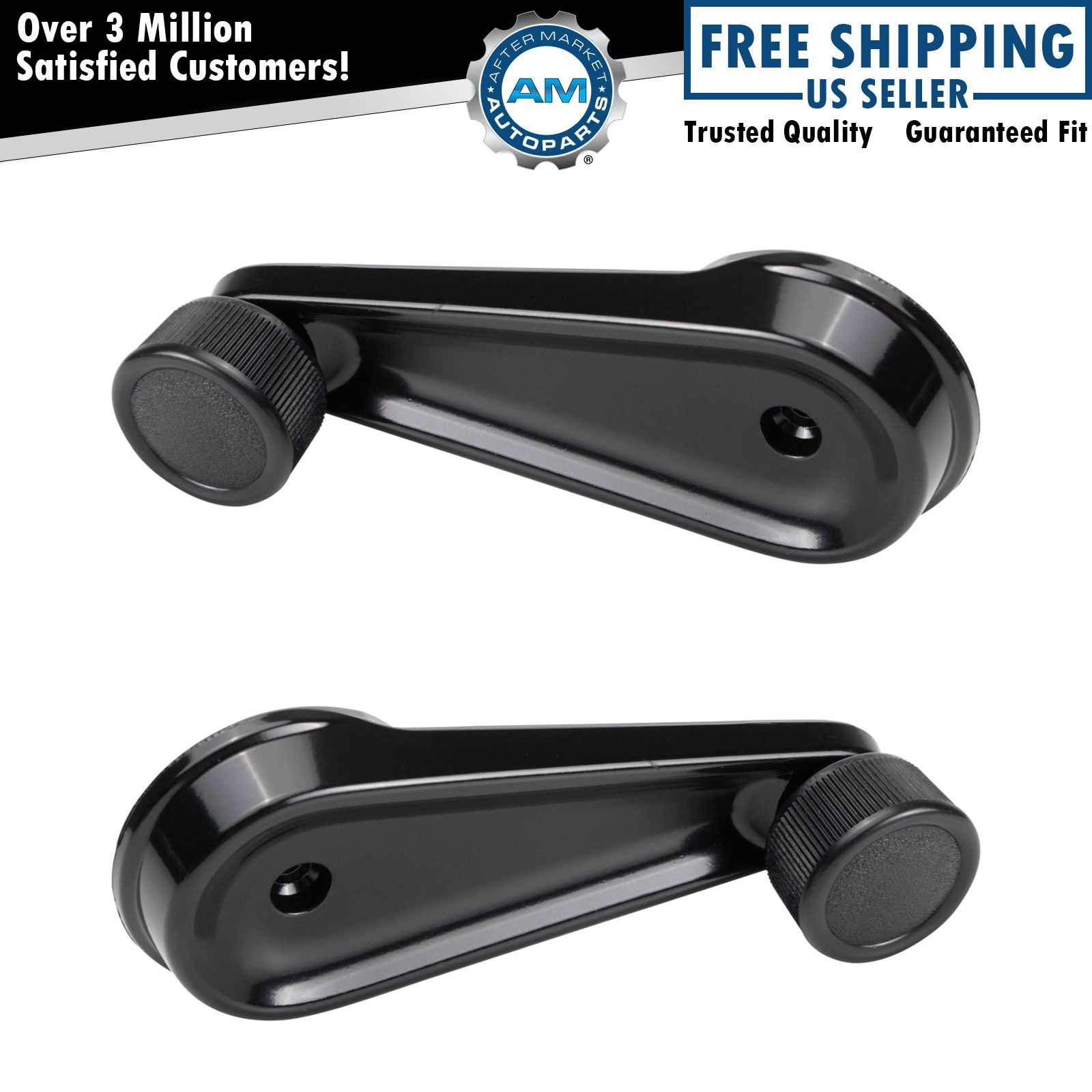 Front Window Crank Handle Set Black LH & RH for HD International Truck