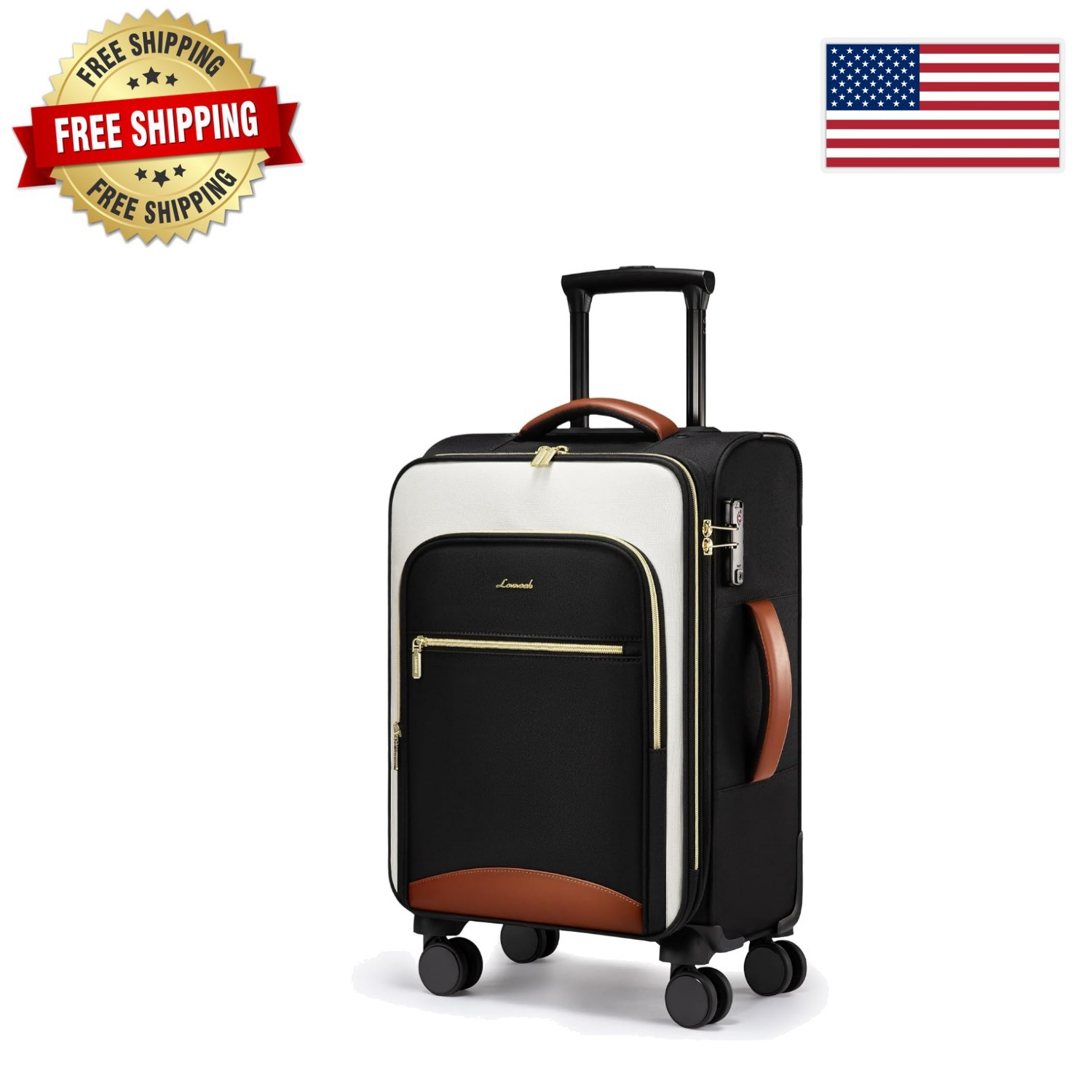 Spacious 20 Inch Spinner Luggage with TSA Lock and Convenient Cup Holder