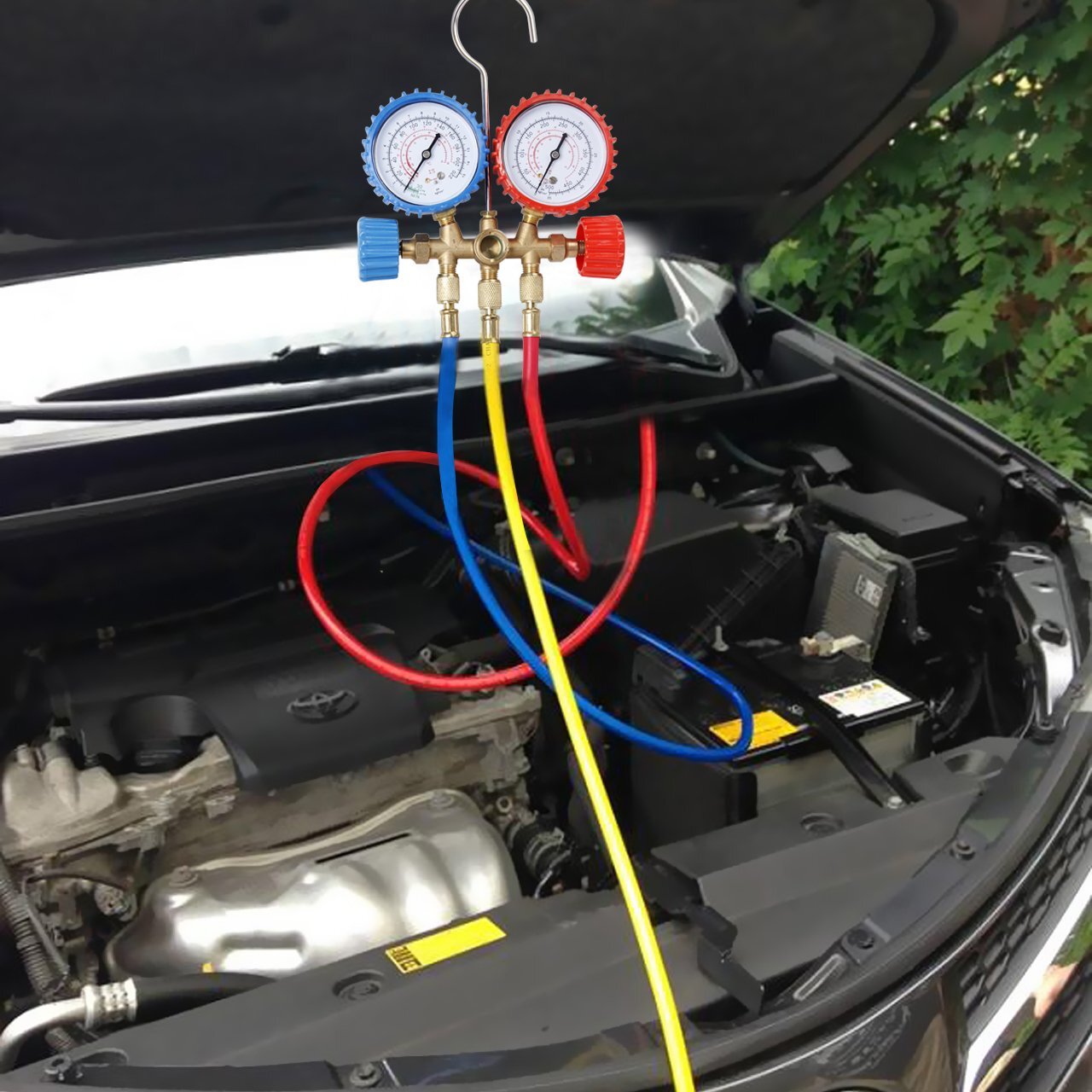 AC Diagnostic Manifold Freon Gauge Charging A/C