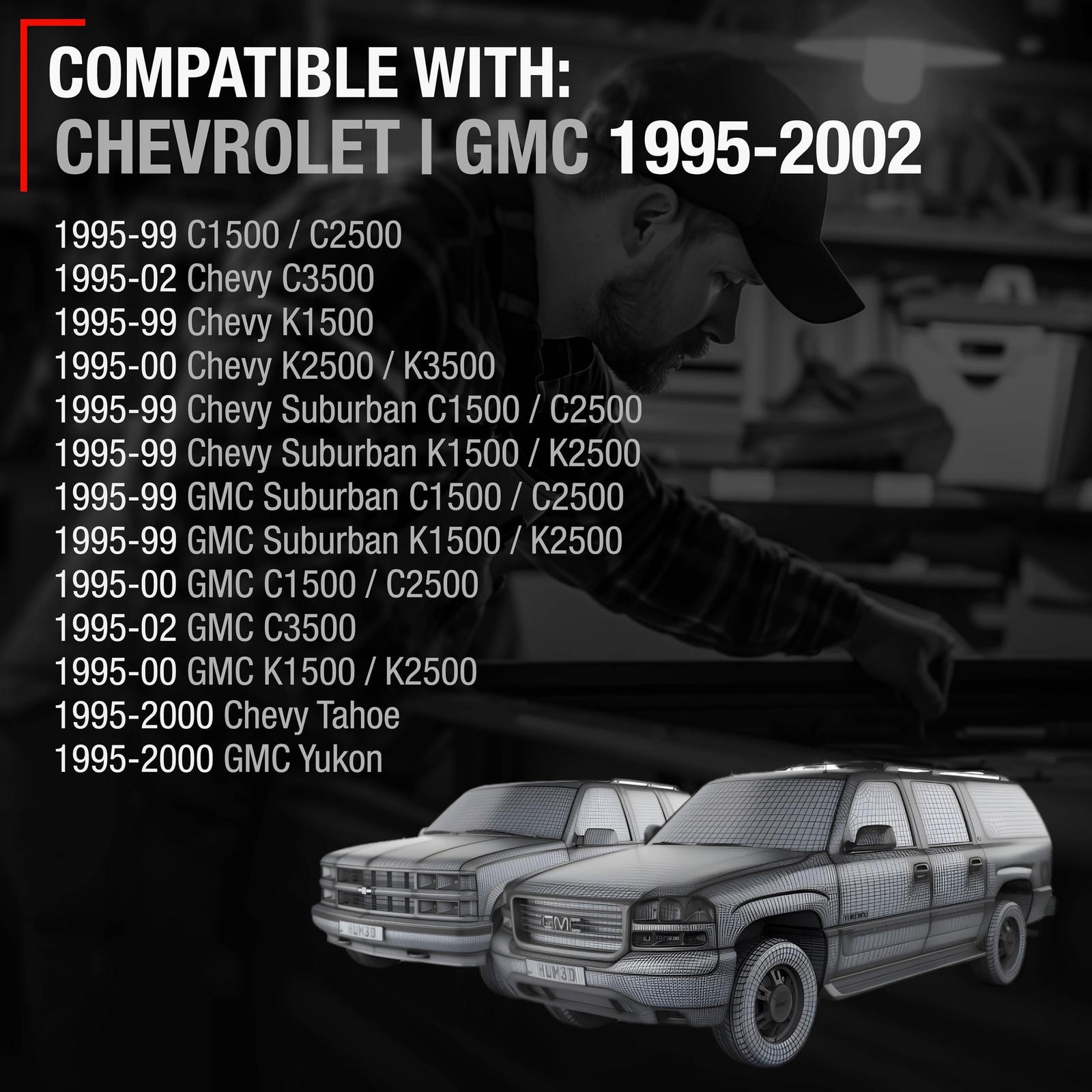 Interior Door Handle Bezel, Driver Side for Chevrolet GMC C&K 1500, 2500, 350...