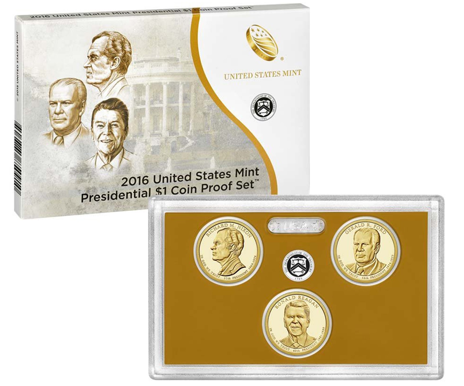 2016 Presidential Dollar US Mint Poof Set - (OGP) 3 coins