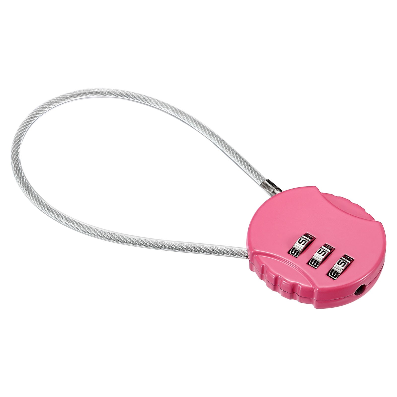 Small Combination Block 7.8", 1pc 3 Digit Luggage Lock, Pink