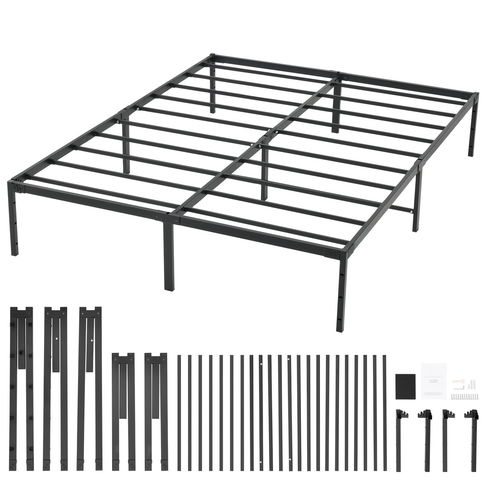 Uimoso Queen Size Bed Frame 14 inch Metal Bed Frame Platform 1500 lbs Noise Free