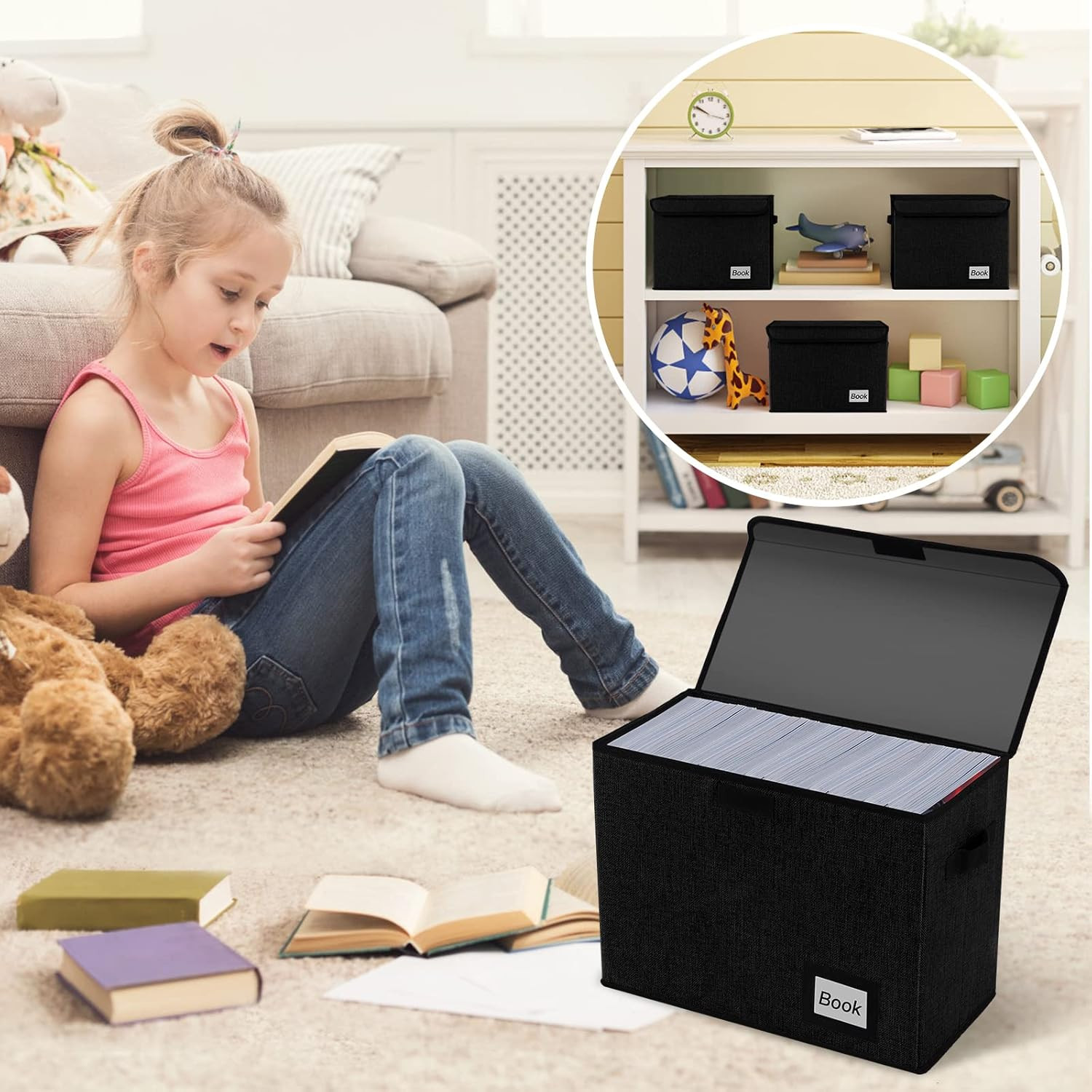 Comic Book Storage Box 15.8" X 7.8" X 11.8", Collapsible Holds 160-180 Comic Boo
