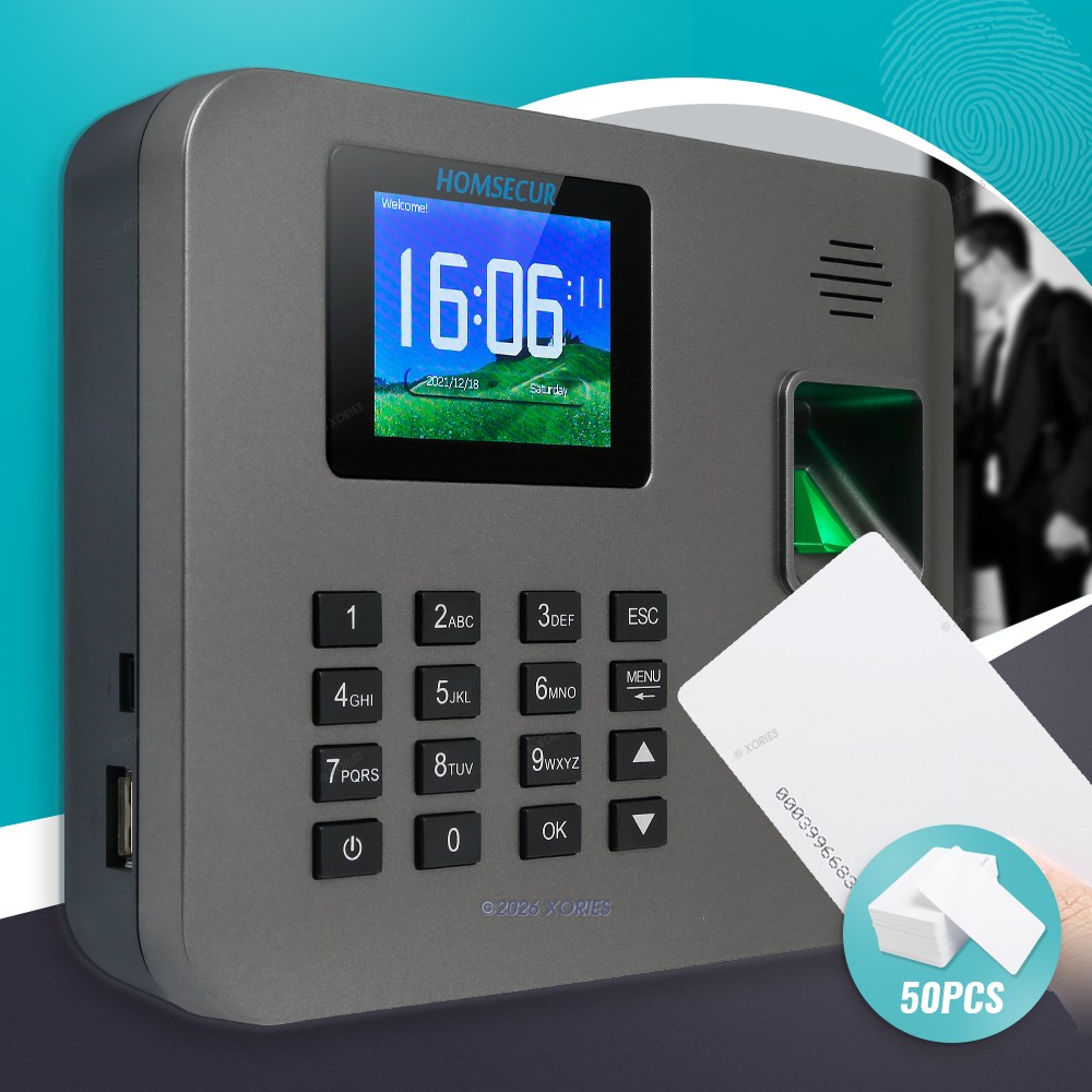 HOMSECUR Employee WiFi Fingerprint Time Attendance Free Software And DST Setting