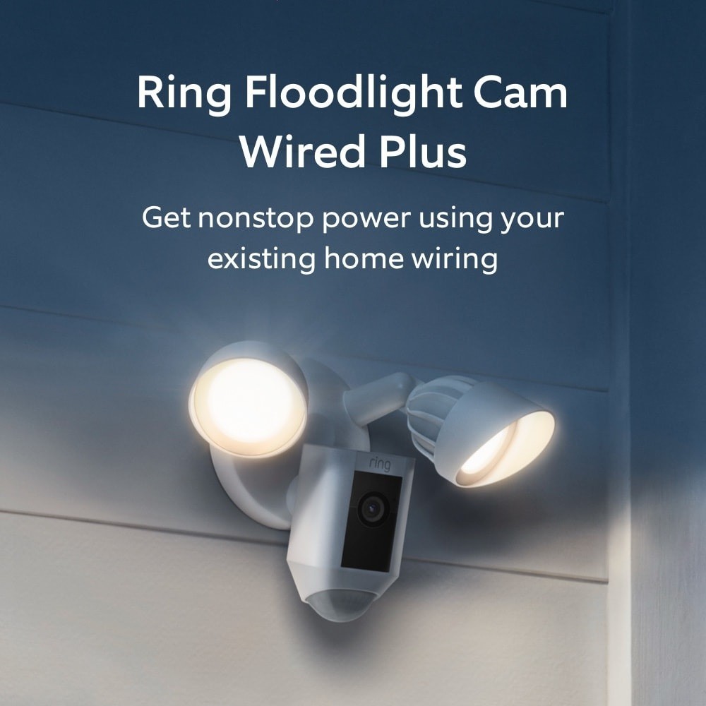 Ring Floodlight Cam Wired Plus – Smart Security Camera with LED Floodlights