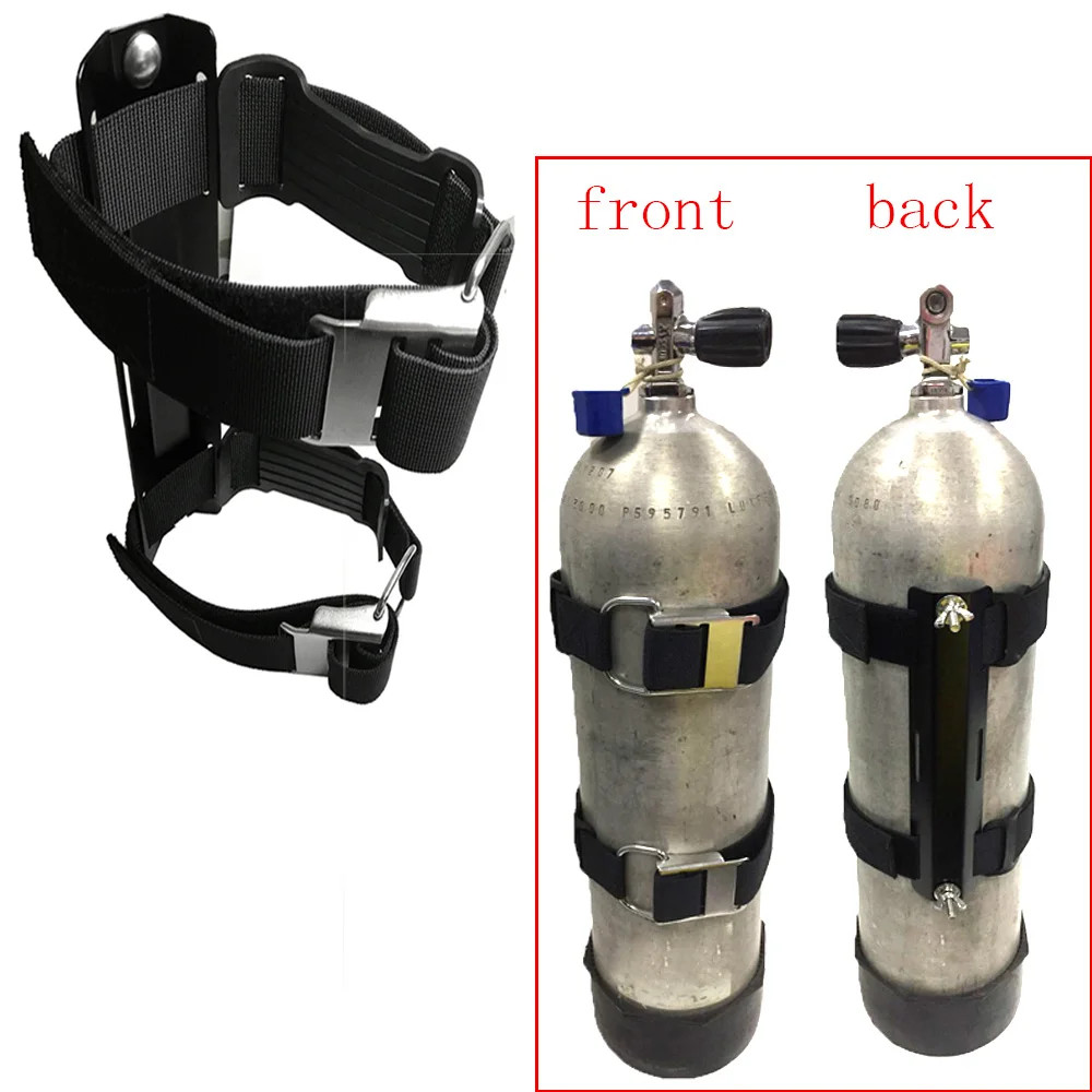 Aluminum Tech Scuba Diving Single Tank Adapter with 2 Tank Straps