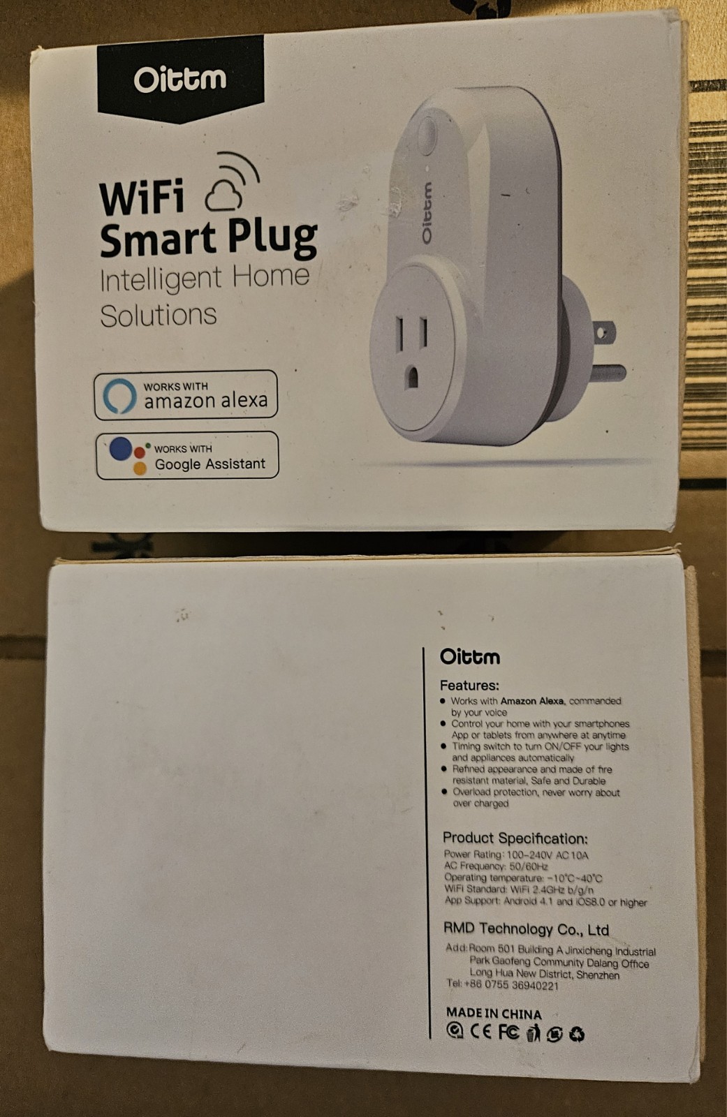 2 White Oittm WiFi Smart Plug, Alexa & Google Assistant, Type B, App-Controlled