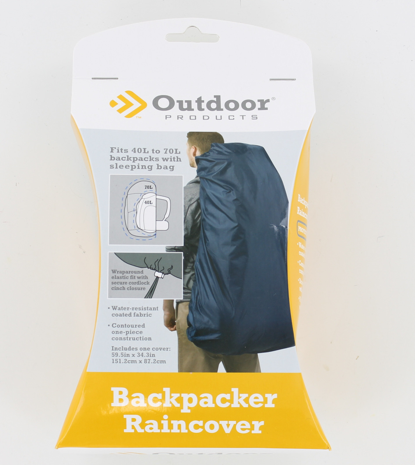 New Outdoor Products Backpack w/ Sleeping Bag Raincover - Blue - Fits 40L to 70L