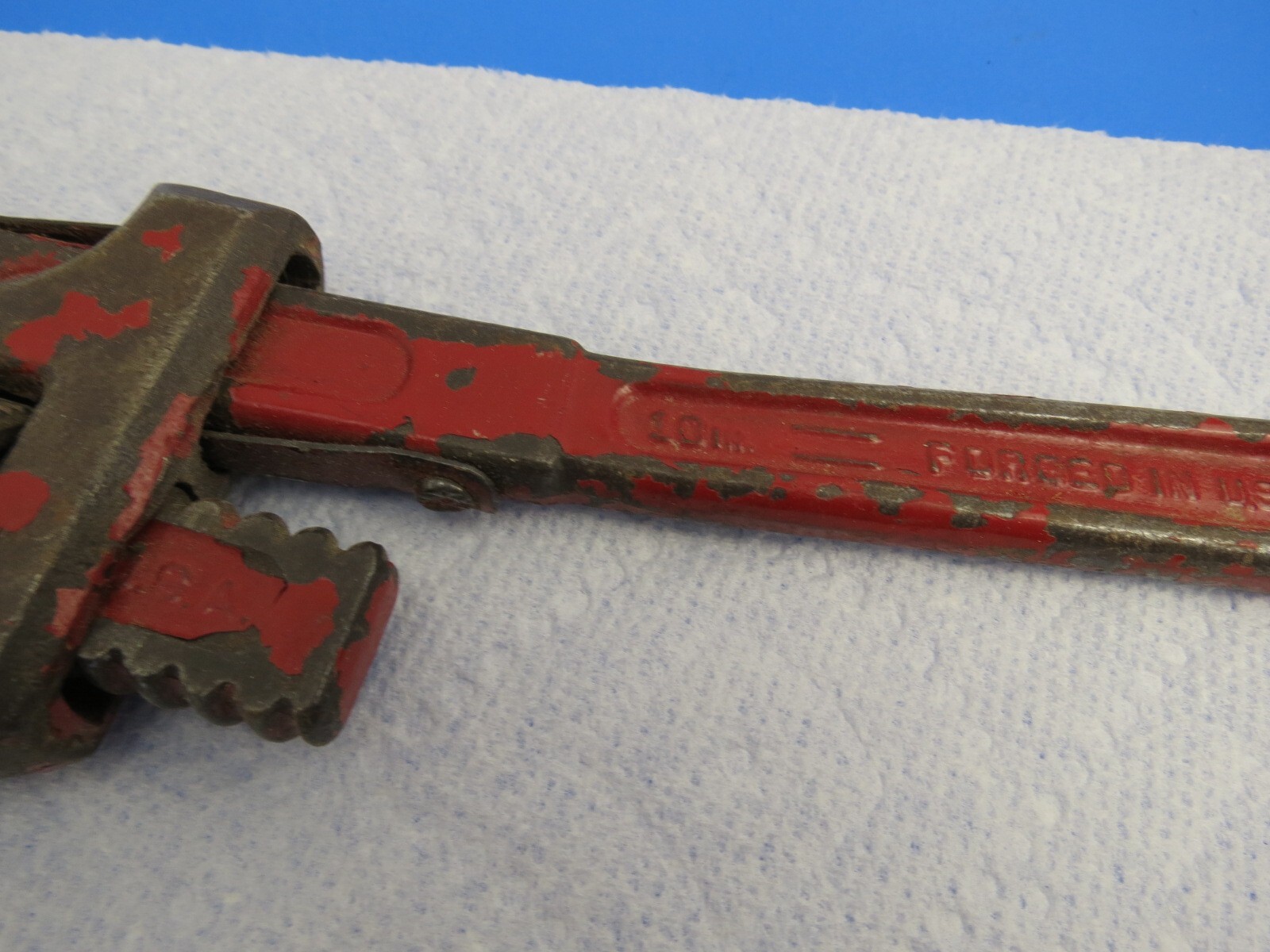 DUNLAP 10” PIPE WRENCH MADE IN USA VINTAGE