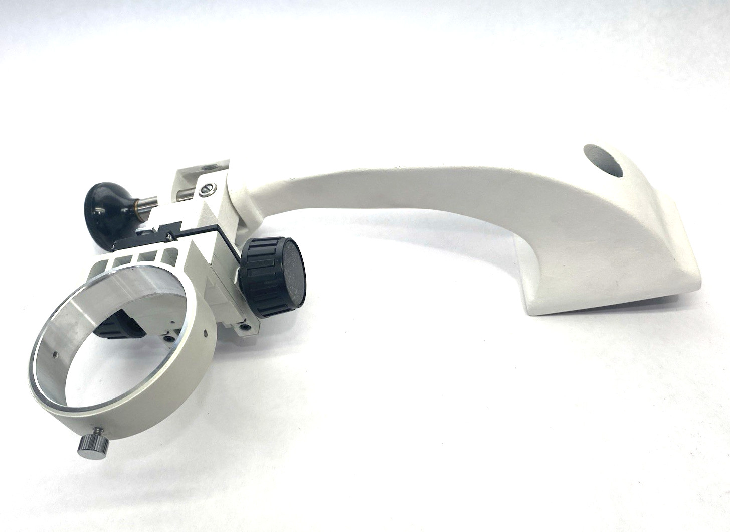 Adjustable Stereo Microscope Focus Rack, 76mm Collar Dia. w/ Swinging Arm