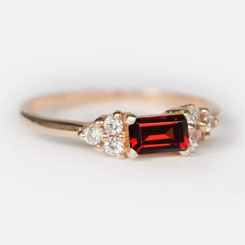 Garnet Ring, Stackable Ring, 925 Sterling Silver Ring, Women Ring, Natural Ring