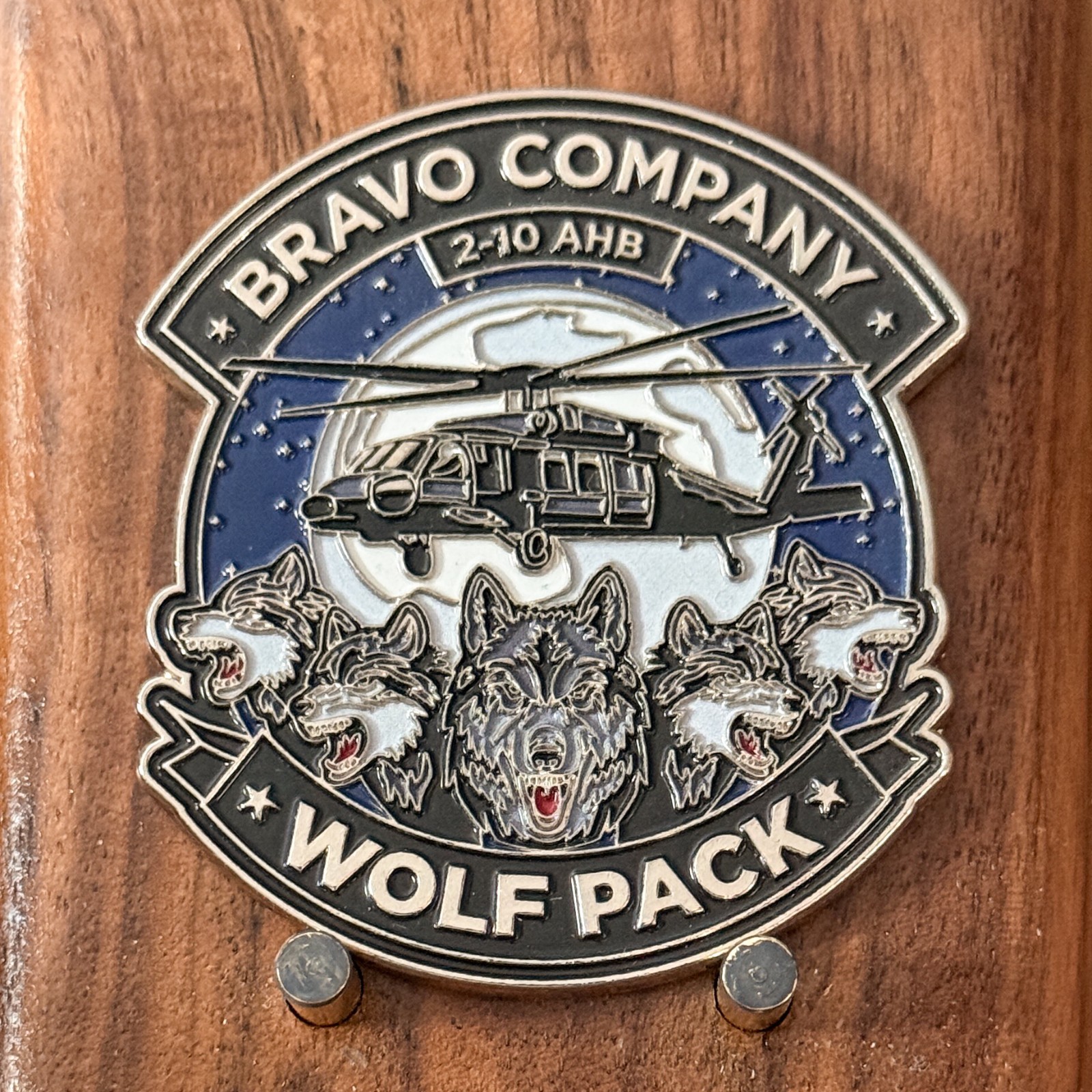 Bravo Co 2-10 AHB Wolf Pack Helicopter Challenge Coin  1#42