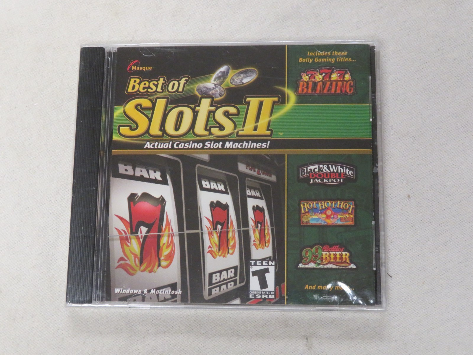 Sealed Masque Slots Actual Casino Slot Machines & Best of Slots II CDs PC / Mac