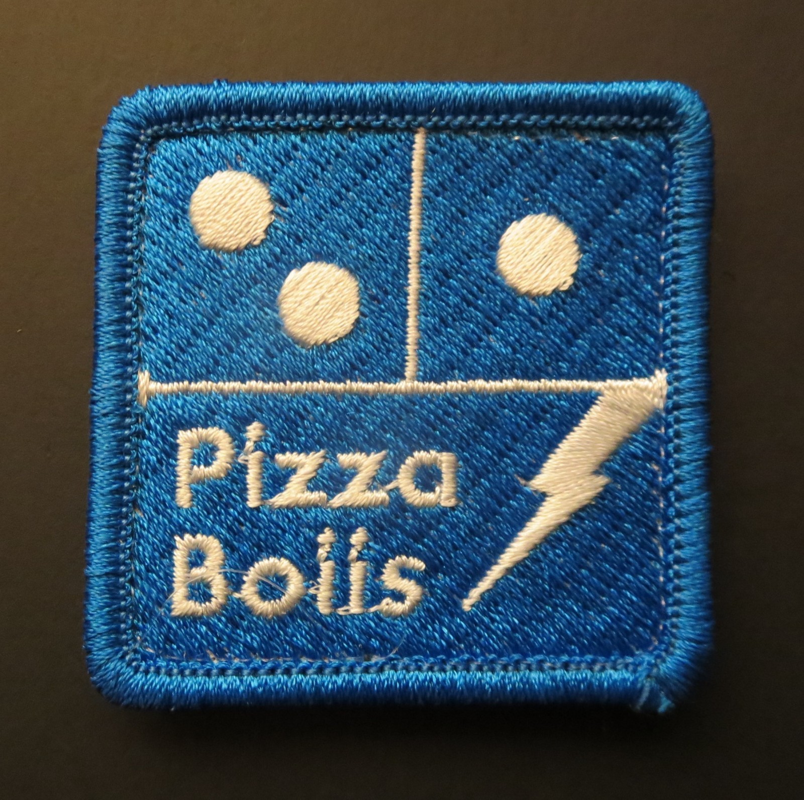 PIZZA BOIIS BLUE EMBROIDERED PATCH NOT WRMFZY FORWARD OBSERVATIONS SC IRREGULARS