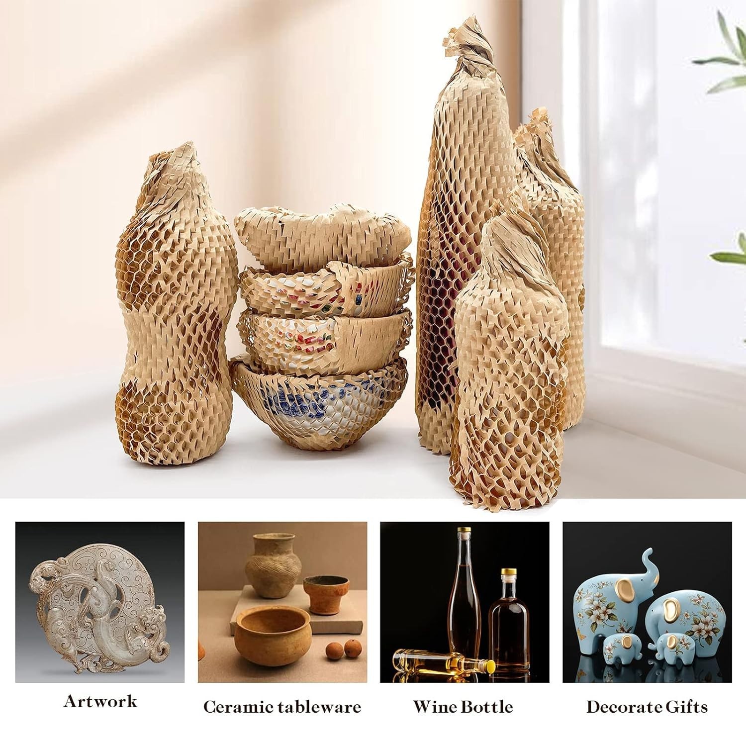 15" x 230 FT Honeycomb Packing Paper Roll – Eco-Friendly Cushioning Wrap