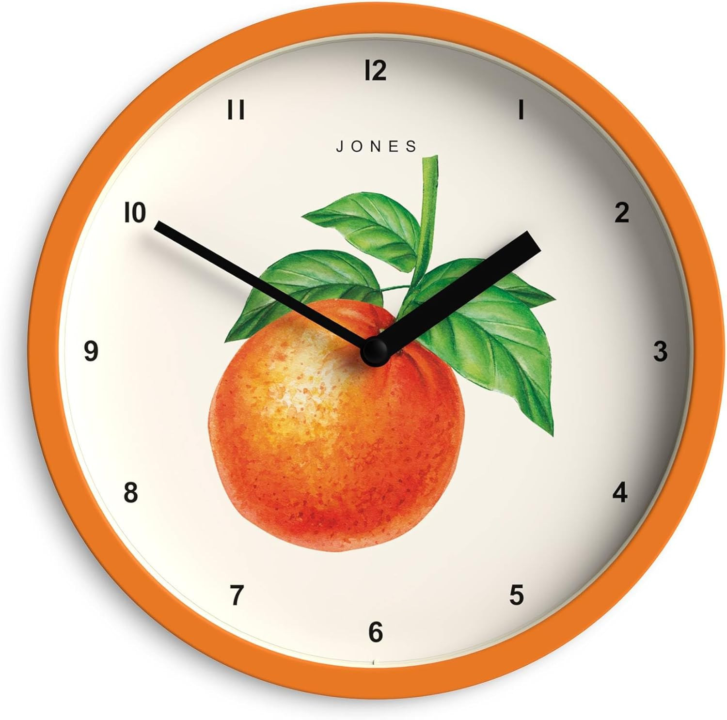® Fruit Wall Clock | Small round Clock | 8 Inch | Orange | Botanical Illustrated