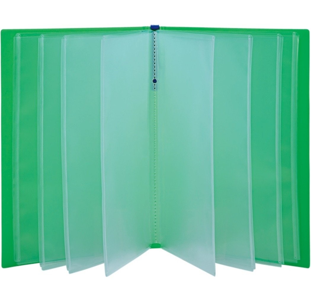8152T A4 Clear File Tufle Transparent Blue 20 Pockets Document Holder