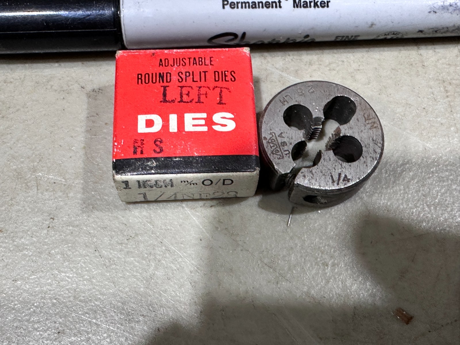 GTO 1/4x28 LH HSS Round Split Dies 1"  O/D (Lot of 2)