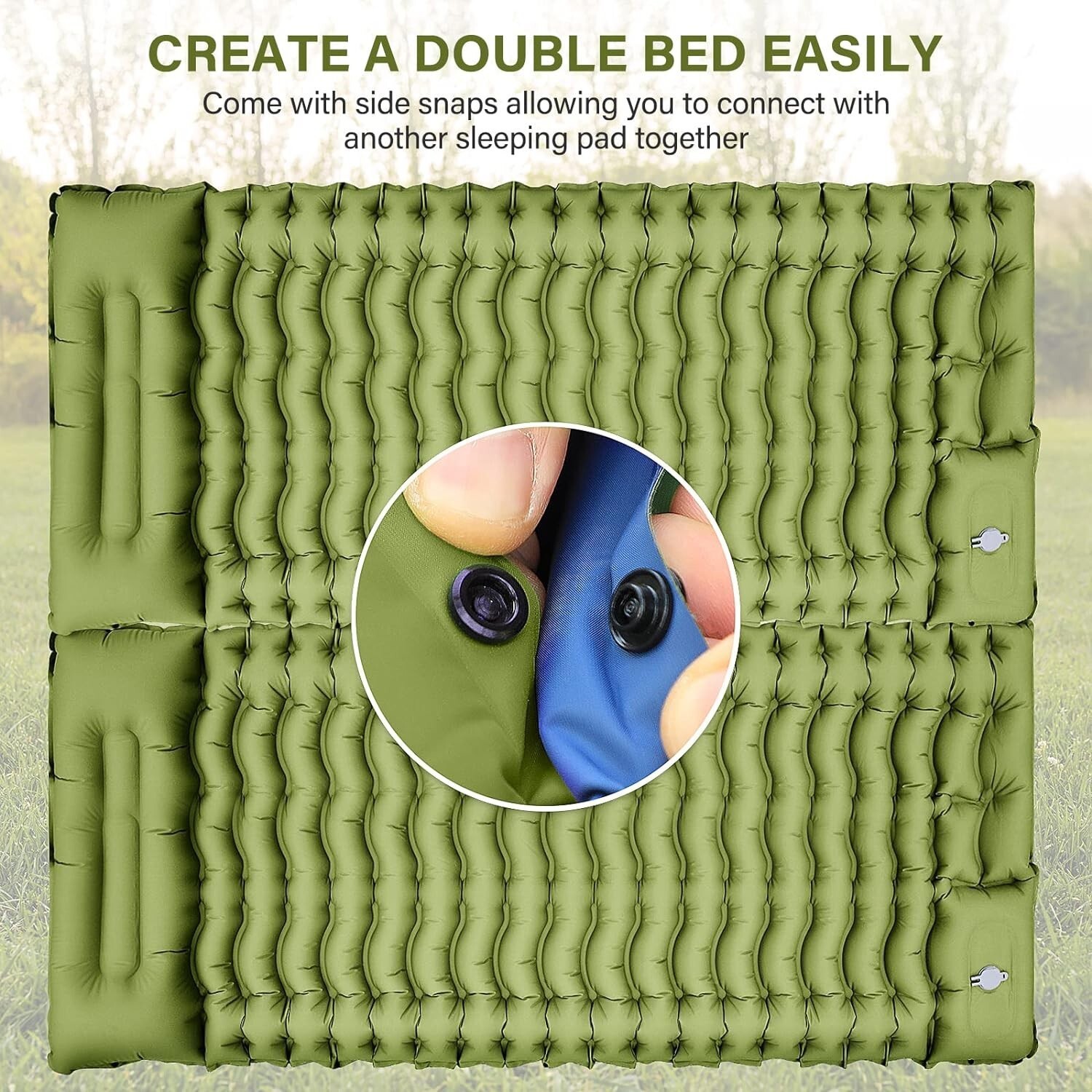 Compact Self-Inflating Sleeping Pad with Pillow for Backpacking & Tent Camping