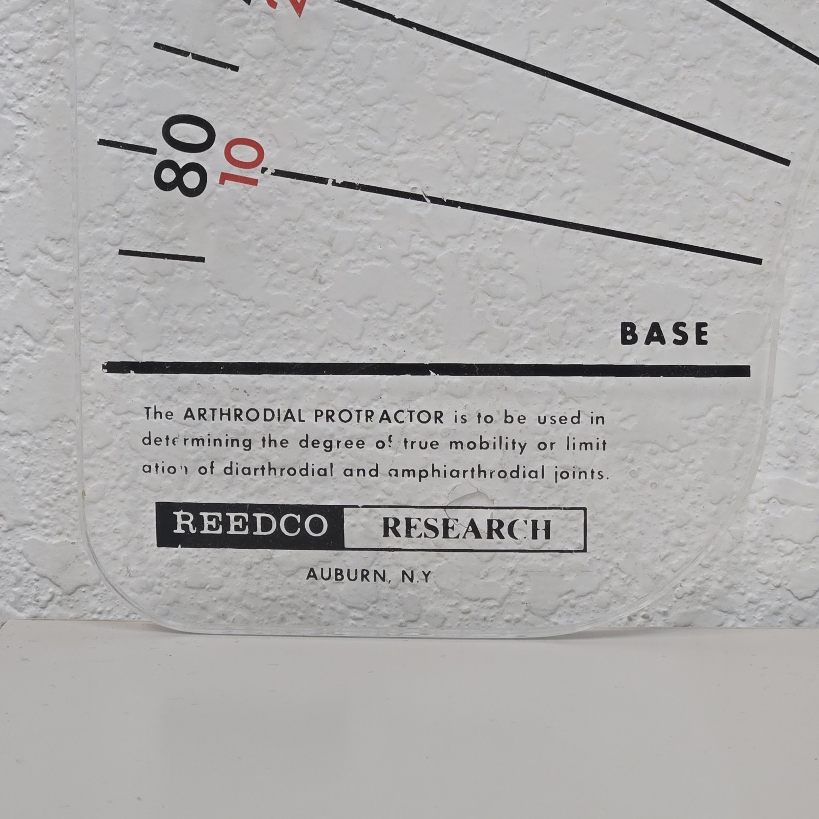 Reedco Research Arthrodial Protractor Joint Flexibility Protractor Made In USA
