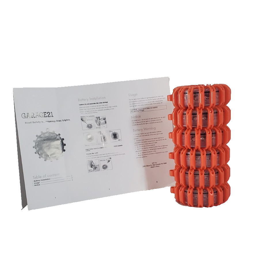 Set of 6 Road Safety Emergency Disc Lights Garage21
