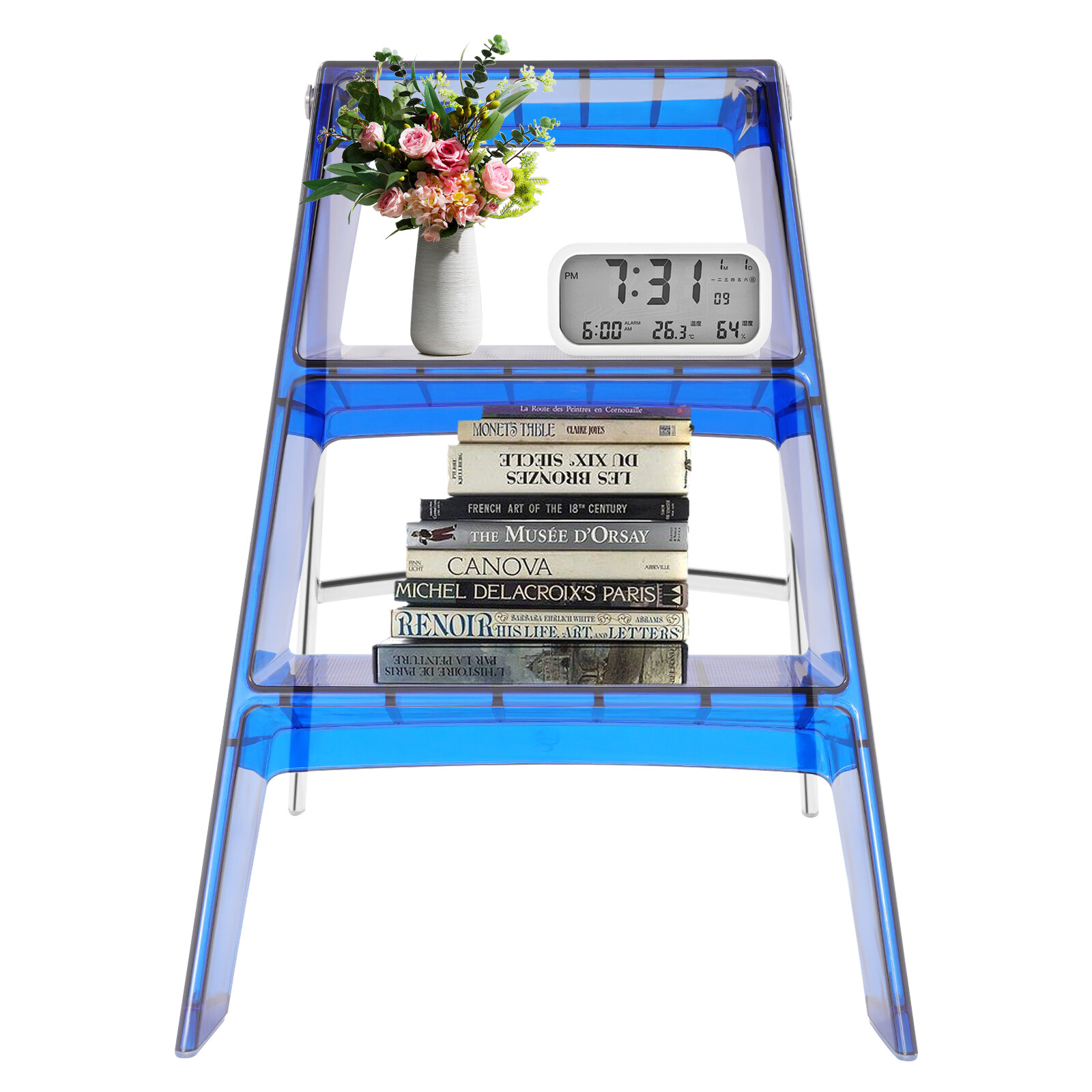 3 Step Ladder Folding Step Stool Modern Folding Step Stool for Adults 44*52*63cm