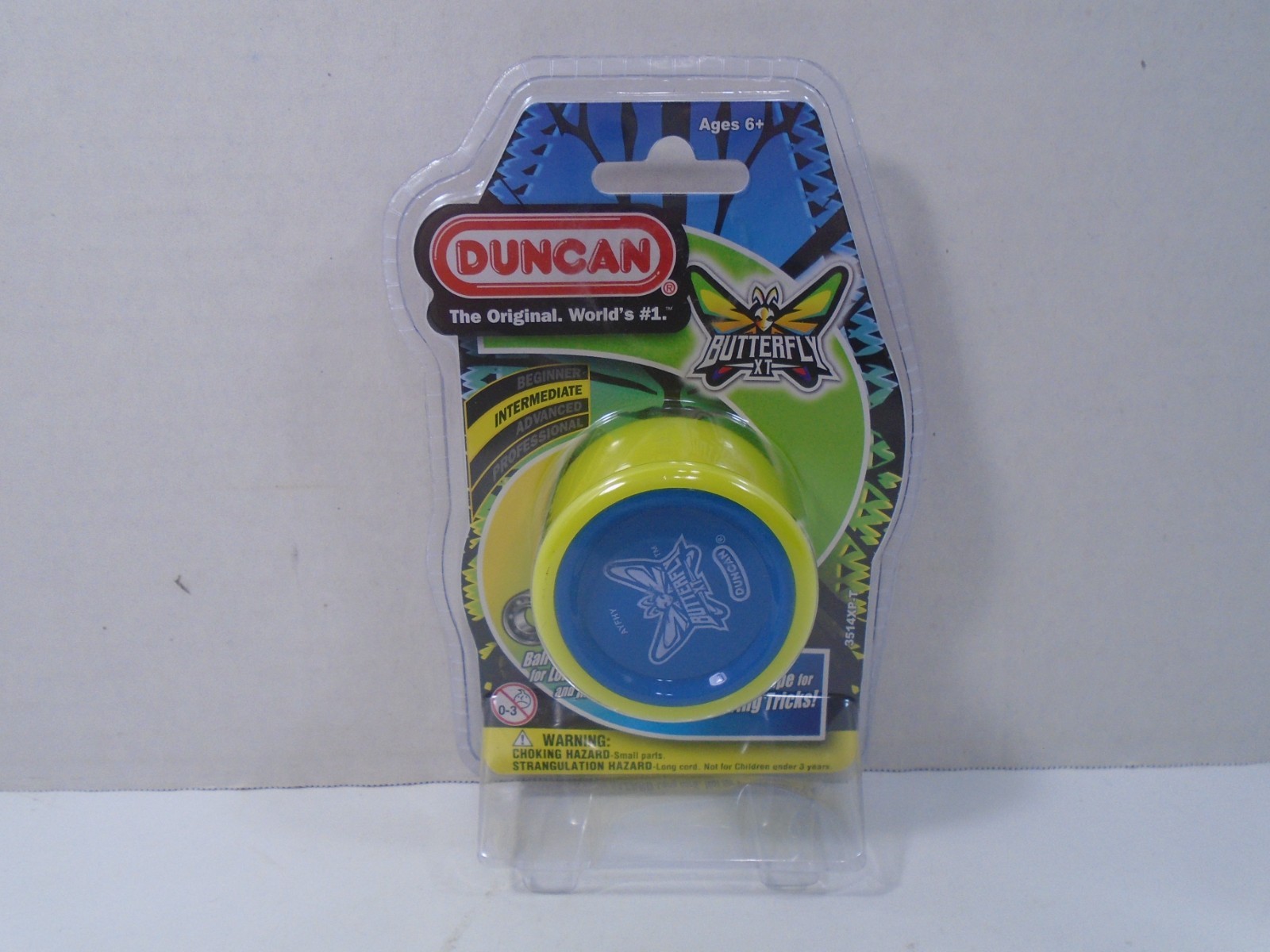 2019 DUNCAN TOYS--LIME GREEN / BLUE BUTTERFLY XT YO YO (NEW)