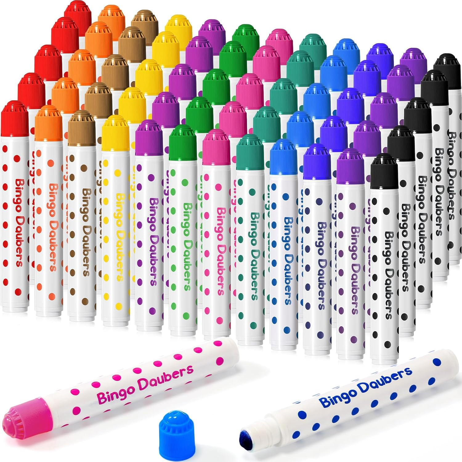 60 Pack bingo Daubers Bulk Assorted Colors Set of Dot Markers bingo Supplies in