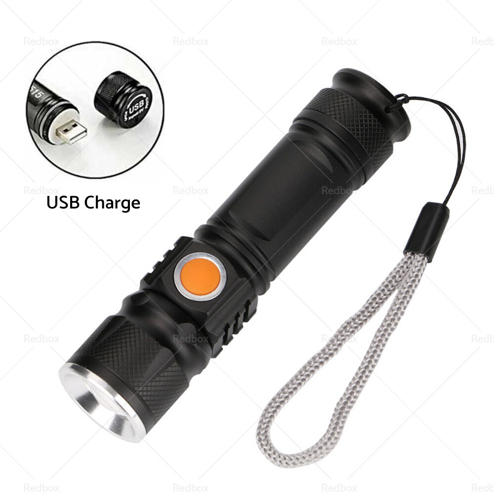 Rechargeable LED Flashlight Waterproof Torch Rainproof