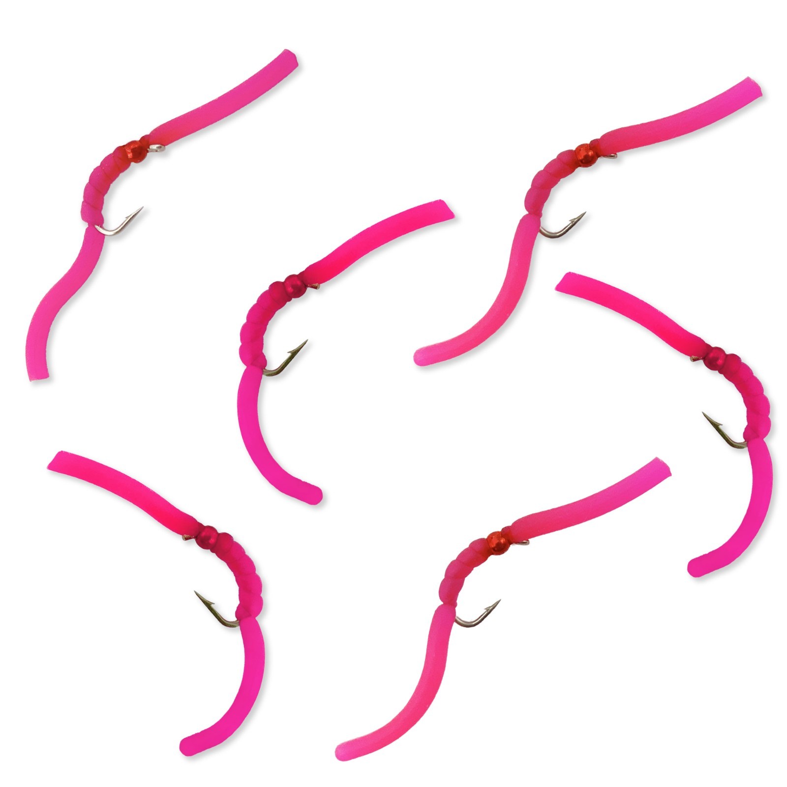 6 Squirmy Wormy - San Juan Pink - Fly Fishing Flies for Trout, Panfish, Bass