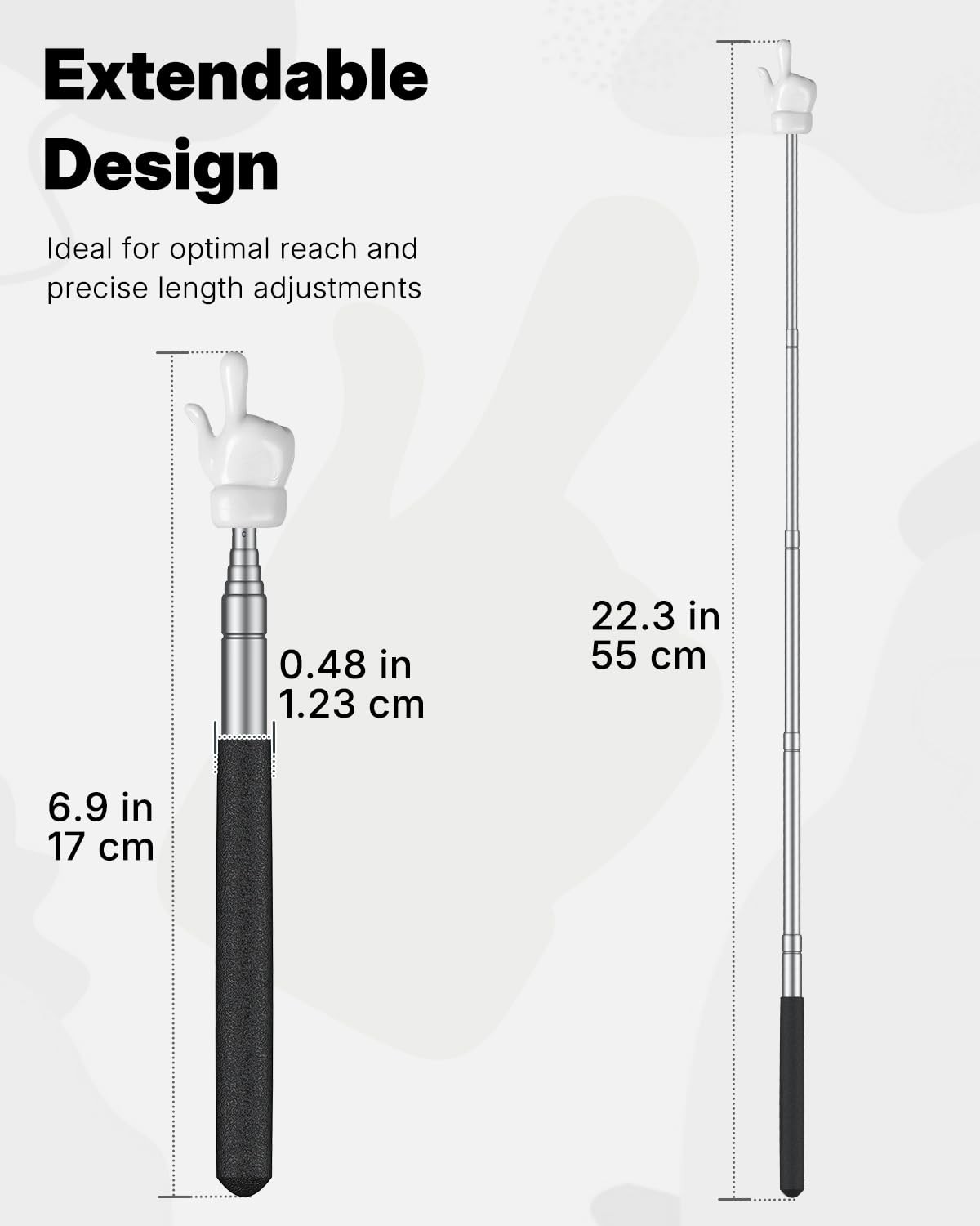Uniclife 2 Pcs Telescopic Teachers Pointer Mini Retractable 2 Pcs, Black