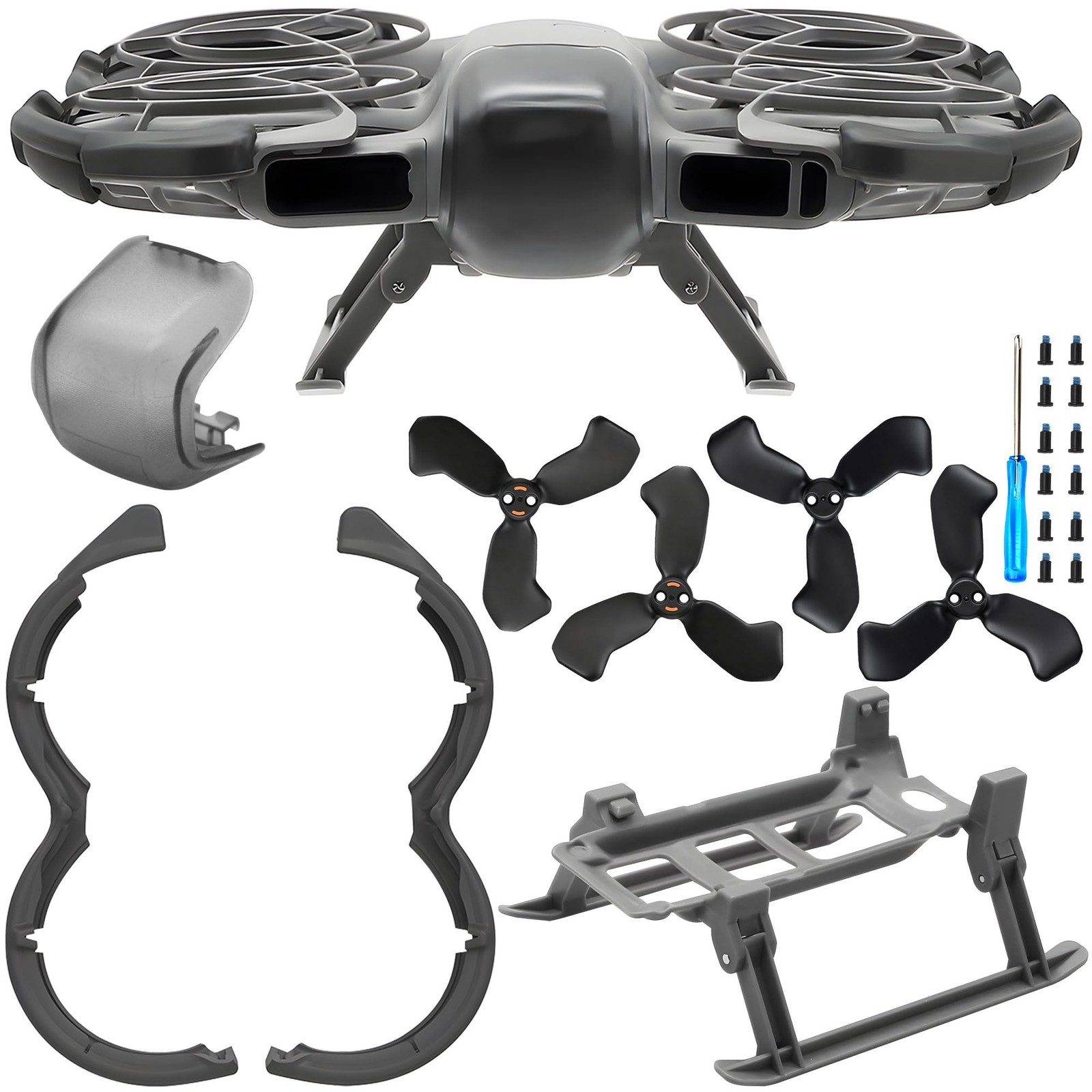 Craznick Neo 2 Drone Accessories Set - 4Pcs Kit with Propellers Foldable Gary