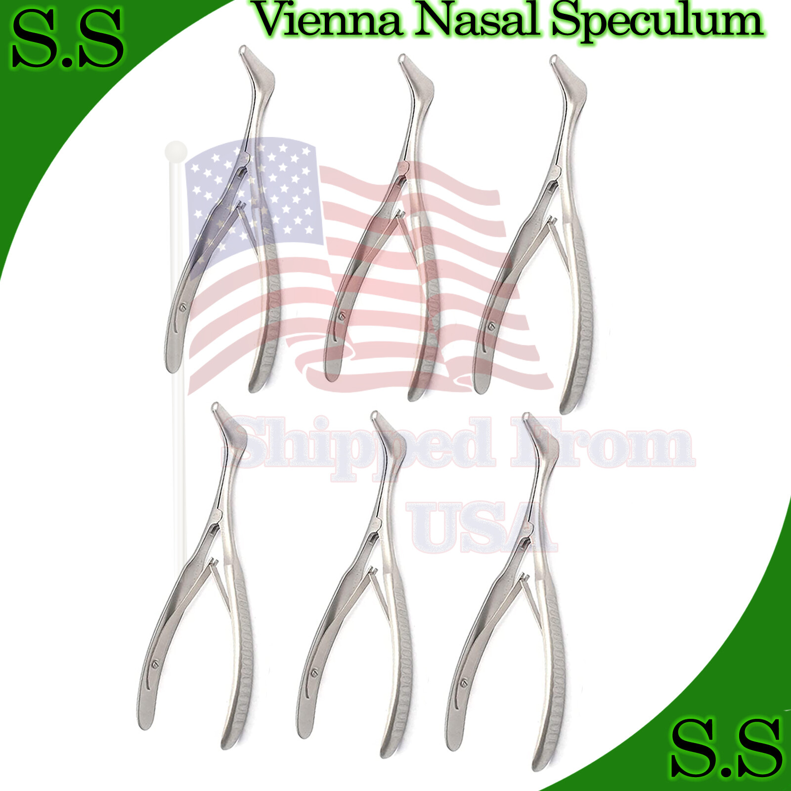6 Pieces Of Vienna Nasal Speculum 5 3/4" (Small) ENT Instruments