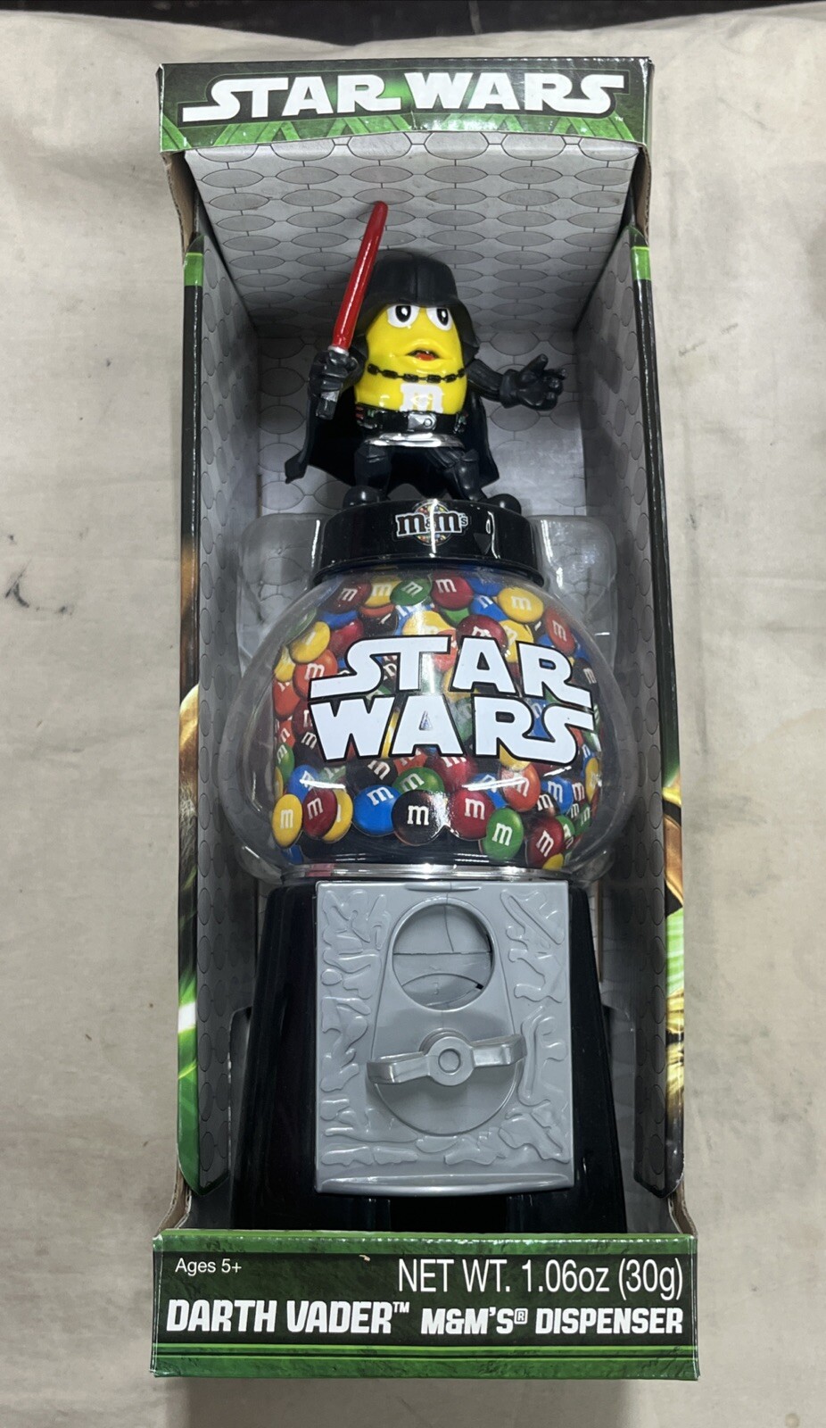 Star Wars M&M Yellow Darth Vader Candy Dispenser 2013 New In Box