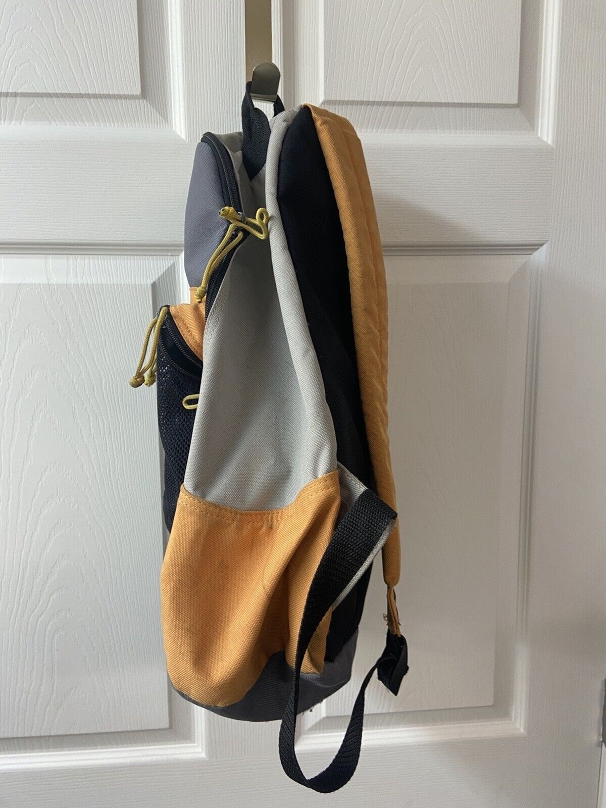 Adidas Large Back Pack Orange Black Gray Stained Shool Canvas