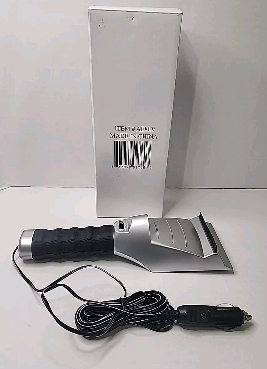 Heated Auto Plug In Windshield Ice Scraper With Flashlight Deicer