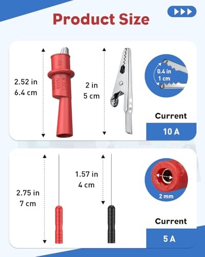 Vibit 11 Pcs Multimeter Test Leads, Multimeter Leads Kit with Back Probes,