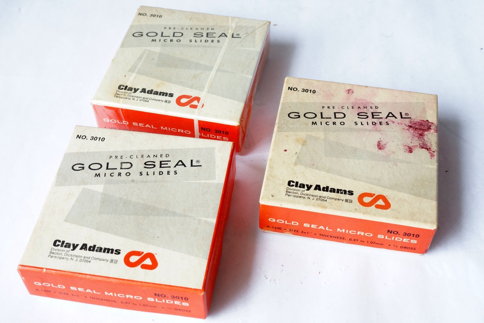 2.5 Boxes CLAY ADAMS Gold Seal Microscope Slides 3x1" Pre-Cleaned A-1450 3010