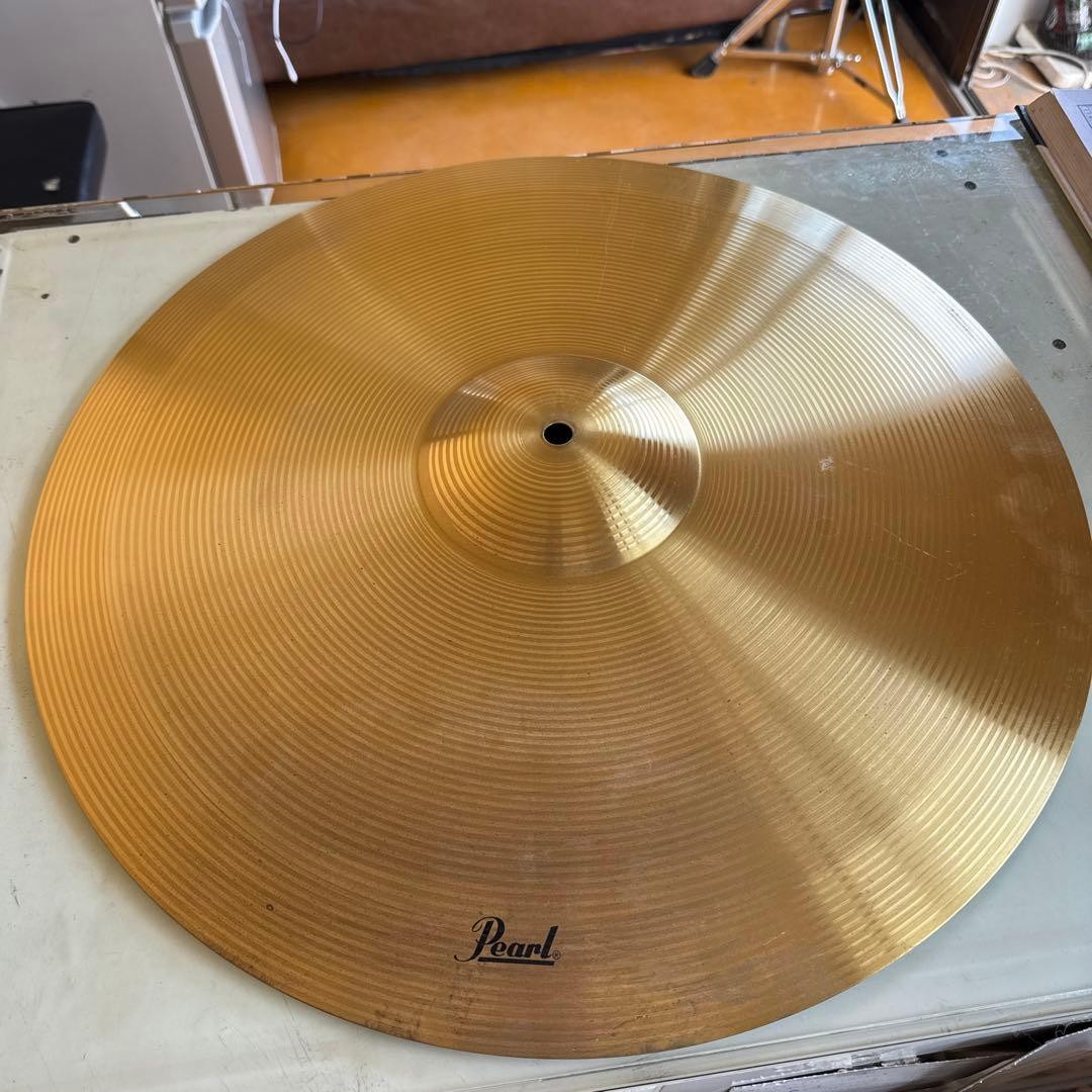 Pearl Gold Ribbed Cymbal Matte Finish Drum Instrument
