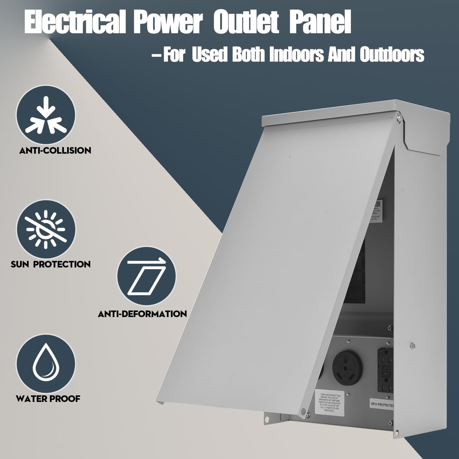 Electrical Outlet Boxes Temporary Power Panel Weatherproof RV Receptacle Box ...
