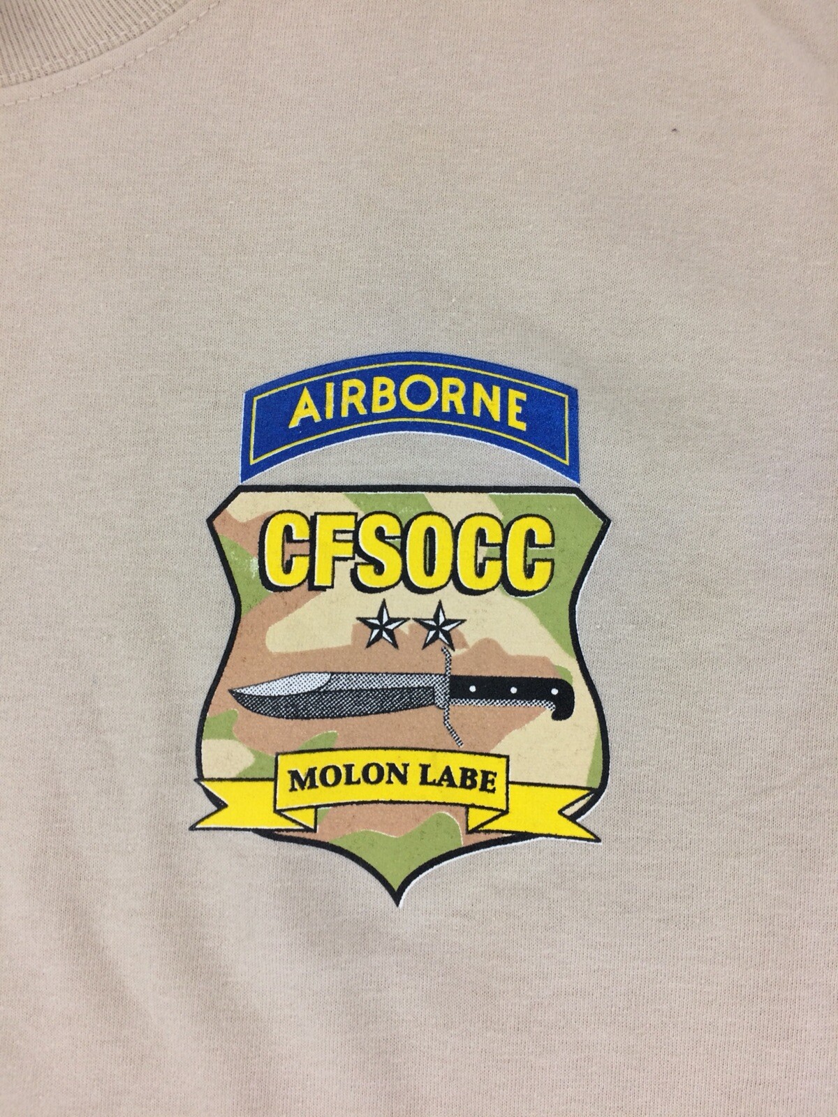Airborne CFSOCC Men’s Medium Molon Labe Special Operations Central Command Shirt
