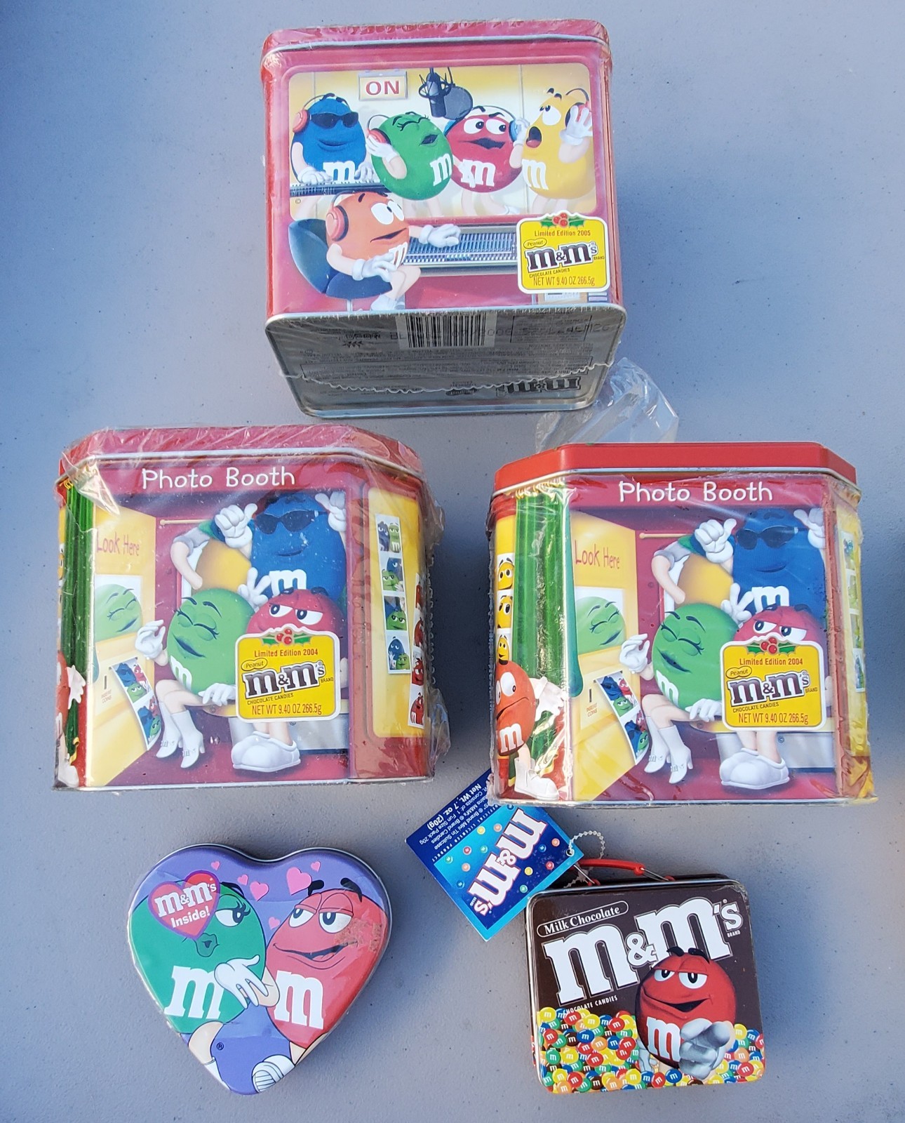 M&M's Vintage Collectible Candy Tins Lot of 5 Empty Containers