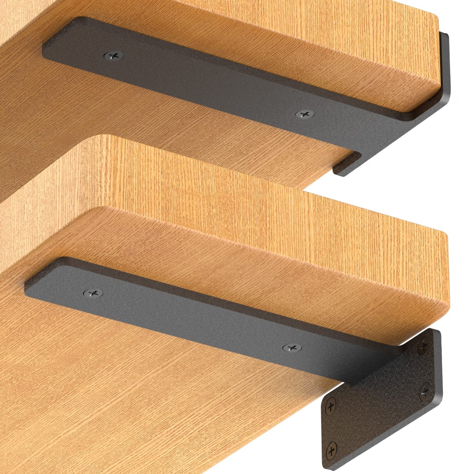 Starunder 4 Pack Floating Shelf Brackets, 4 Inch Heavy Duty Industrial Shelf ...