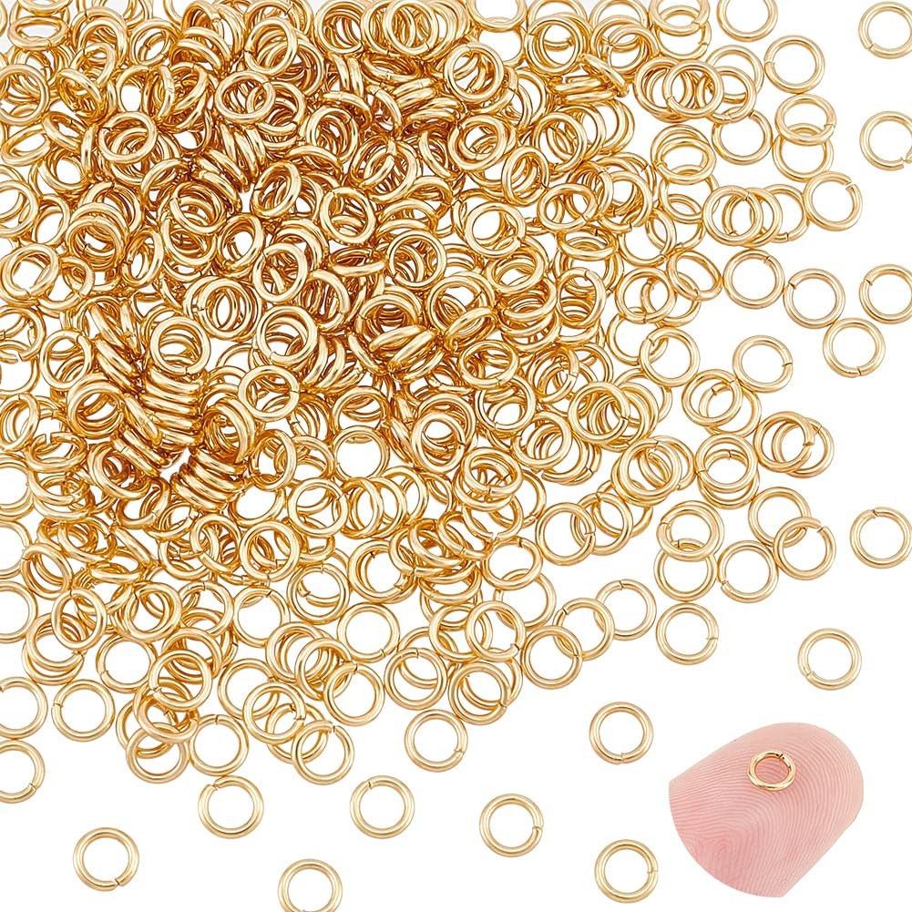 About 500pcs 4mm Gold Jump Rings, Open Jump Rings 304 Stainless Steel Split R...