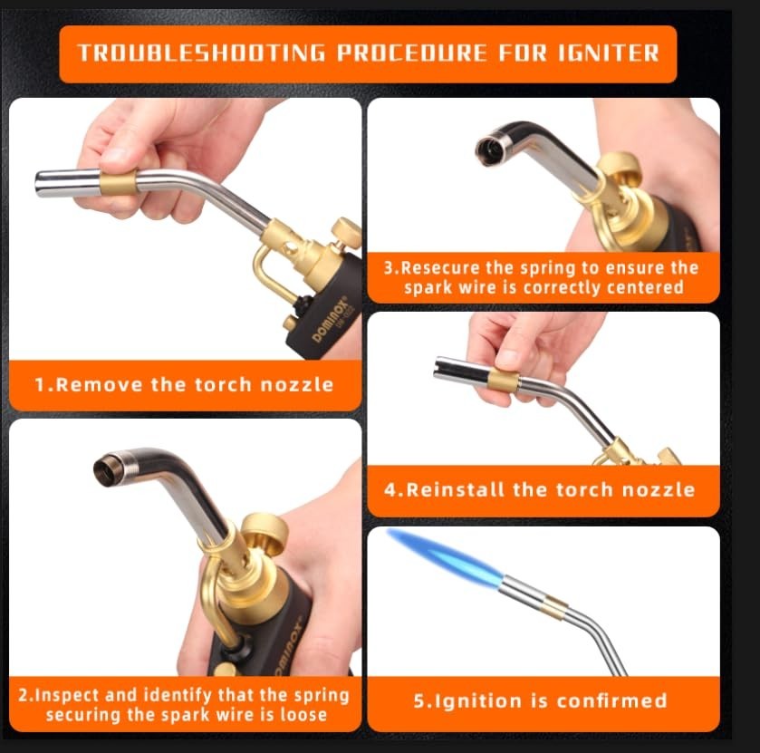 High-Intensity Propane Torch Head Kit - Trigger Start, MAPP Gas for Soldering &