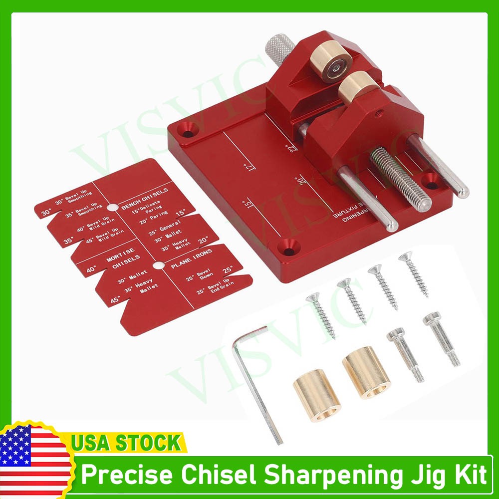 Precise Chisel Sharpening Jig Kit Honing Guide System Fits Woodworking Chisels